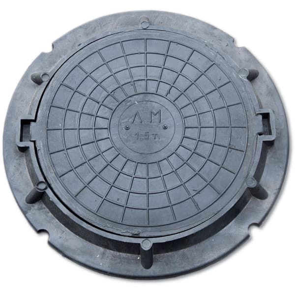 Люк полимерно-композитный легкий 760/580/50 мм 1,5 т (черный) эконом Агросток 54195